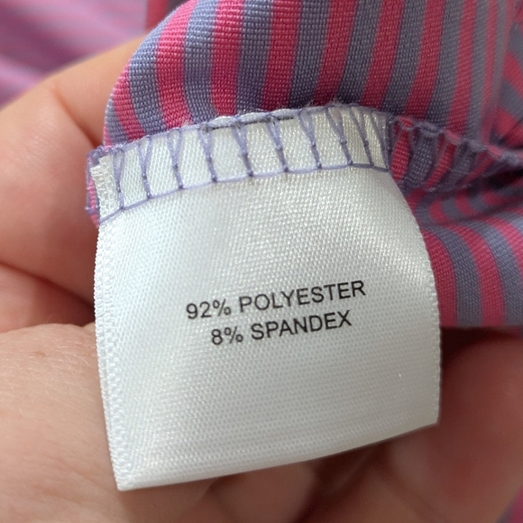 Peter Millar Summer Comfort Pink Purple Striped Short Sleeve Polo Shirt M - Picture 7 of 8